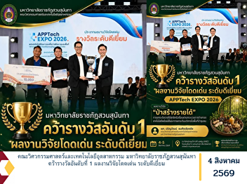 Faculty of Engineering and Industrial
Technology, Suan Sunandha Rajabhat
University, Wins First Place for
Outstanding Research Excellence